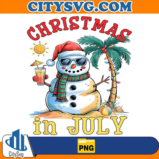Christmas-In-July-Snowman-Summer-Beach-Vacation-Xmas-Png