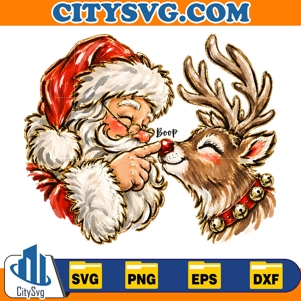 Christmas-Santa-Claus-Deer-Boop-Svg