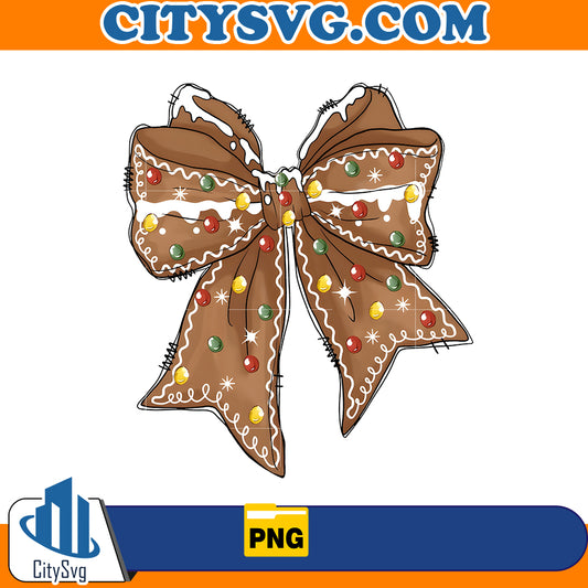 Christmas Gingerbread Bow Png