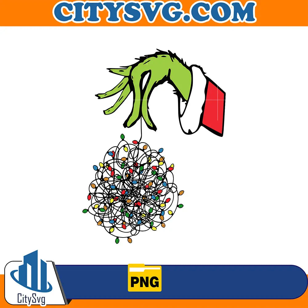ChristmasLightGrinchHandPng