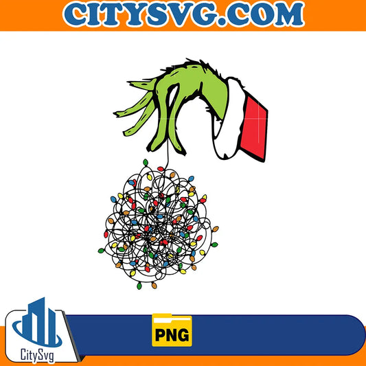 ChristmasLightGrinchHandPng