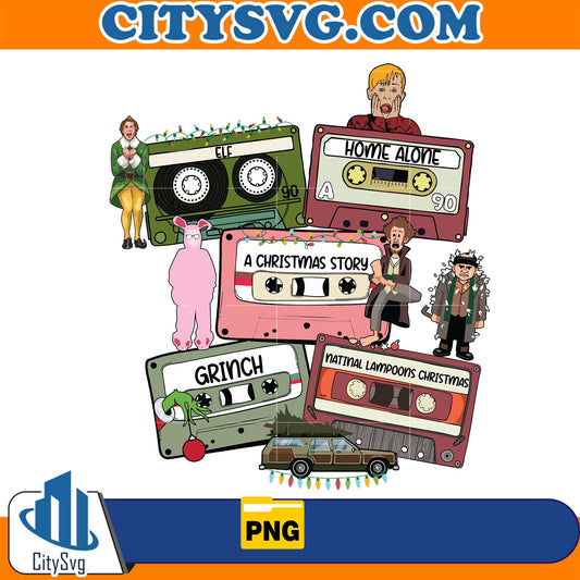 Christmas Moives Cassette Png CitySvg