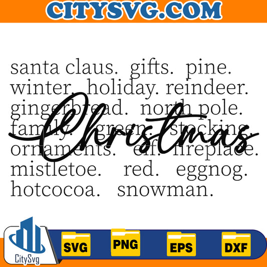 Christmas Words Svg