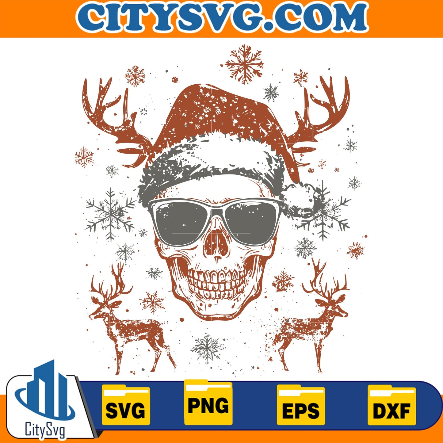 Christmas skull Svg CitySvg
