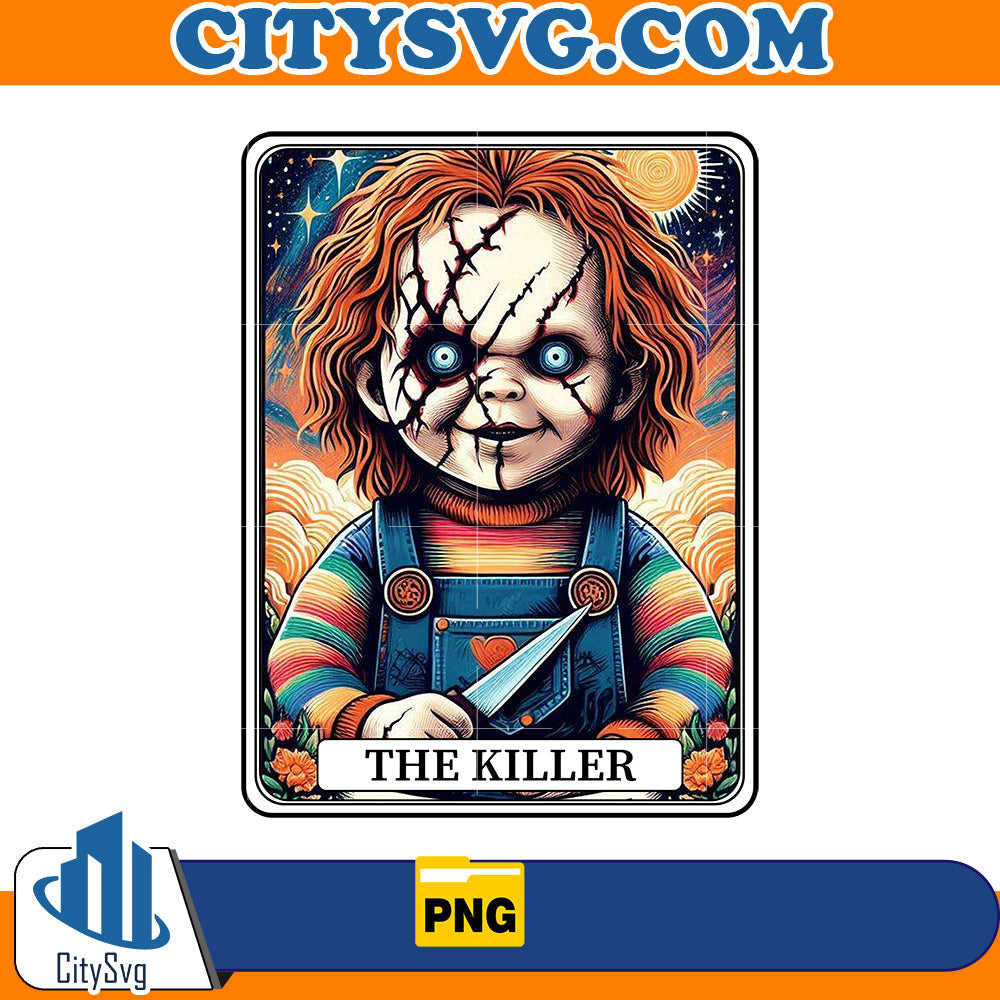 Horror tarot card Chucky The Killer Png