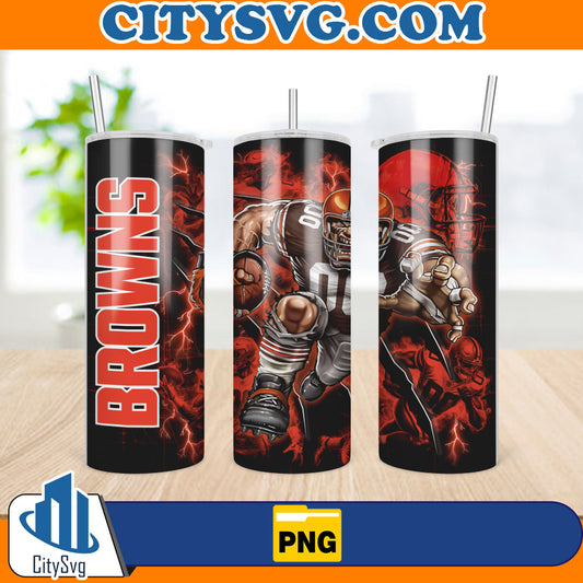 ClevelandBrowns20ozSkinnyTumblerSublimationDesignsPng