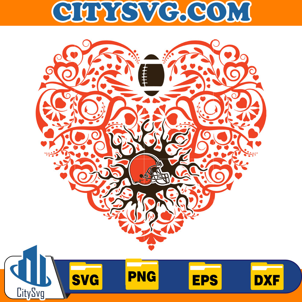 Heart Cleveland Browns Svg