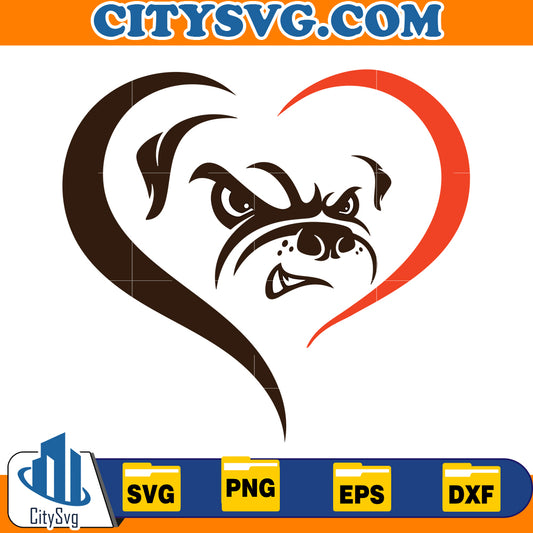 Heart Cleveland Browns Svg