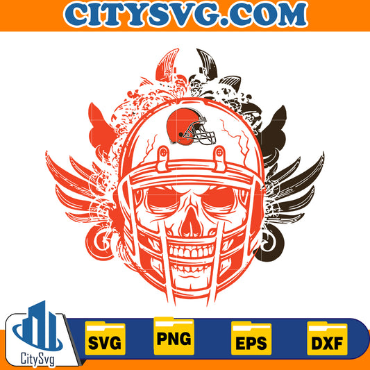 Skull Cleveland Browns Svg