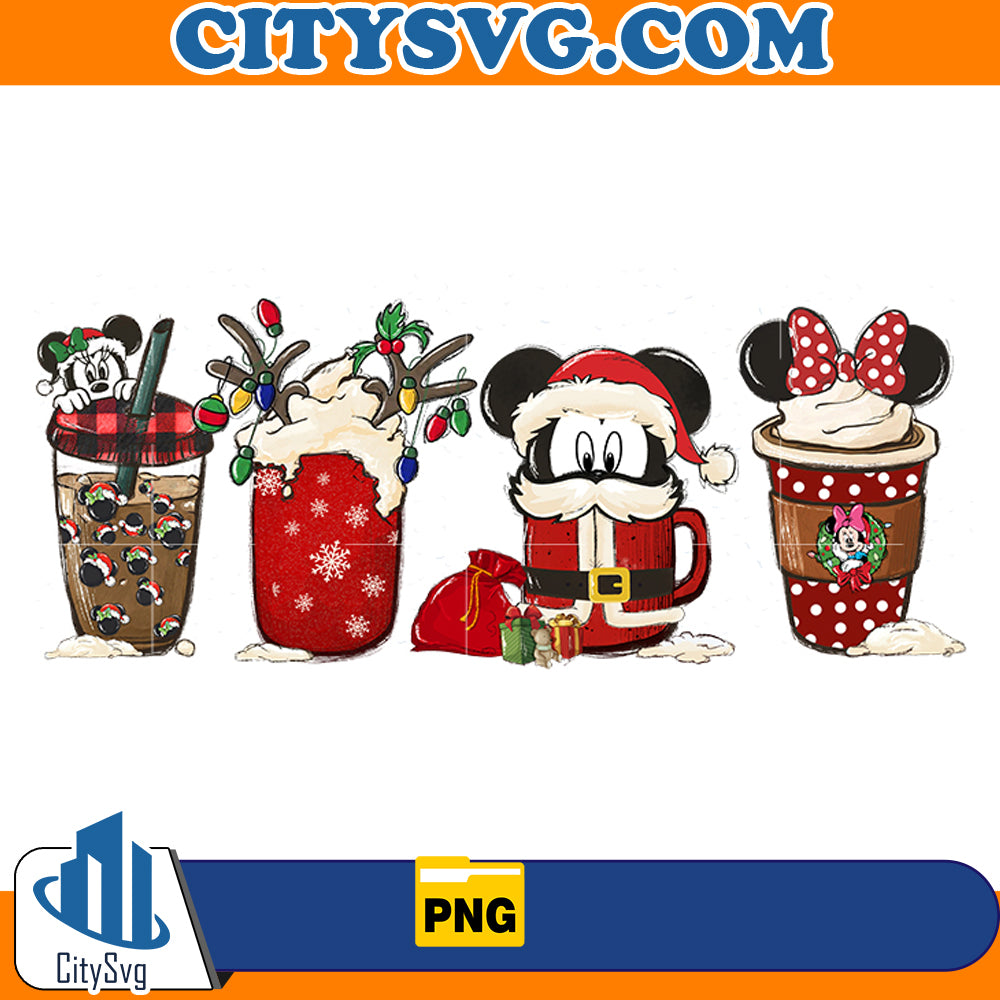 Mickey Christmas Coffee Png