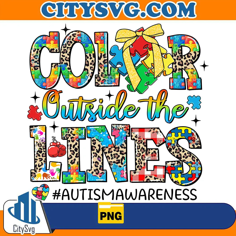 ColorOutsideTheLinesAutismAwarenessPng