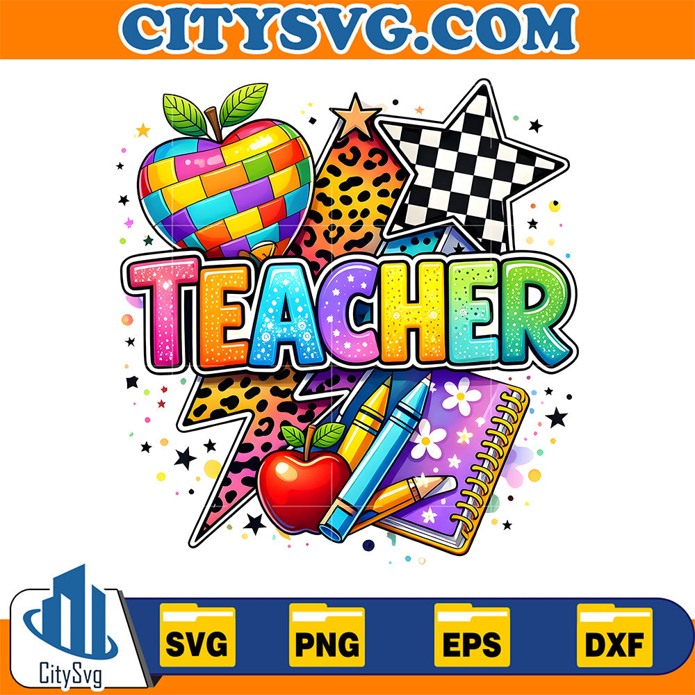 Colorful-Teacher-Svg-Back-To-School-Rainbow-Apple-Teacher-Life-Svg