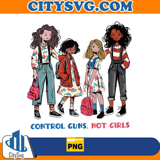 Control Guns Not Girls Harris Walz 2024 Png