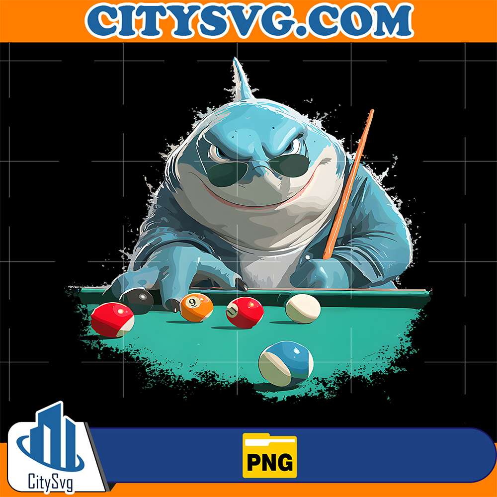 Cool-Pool-Shark-For-Billiards-Players-and-Shark-Lovers-Premium-Png
