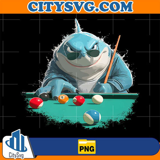 Cool-Pool-Shark-For-Billiards-Players-and-Shark-Lovers-Premium-Png