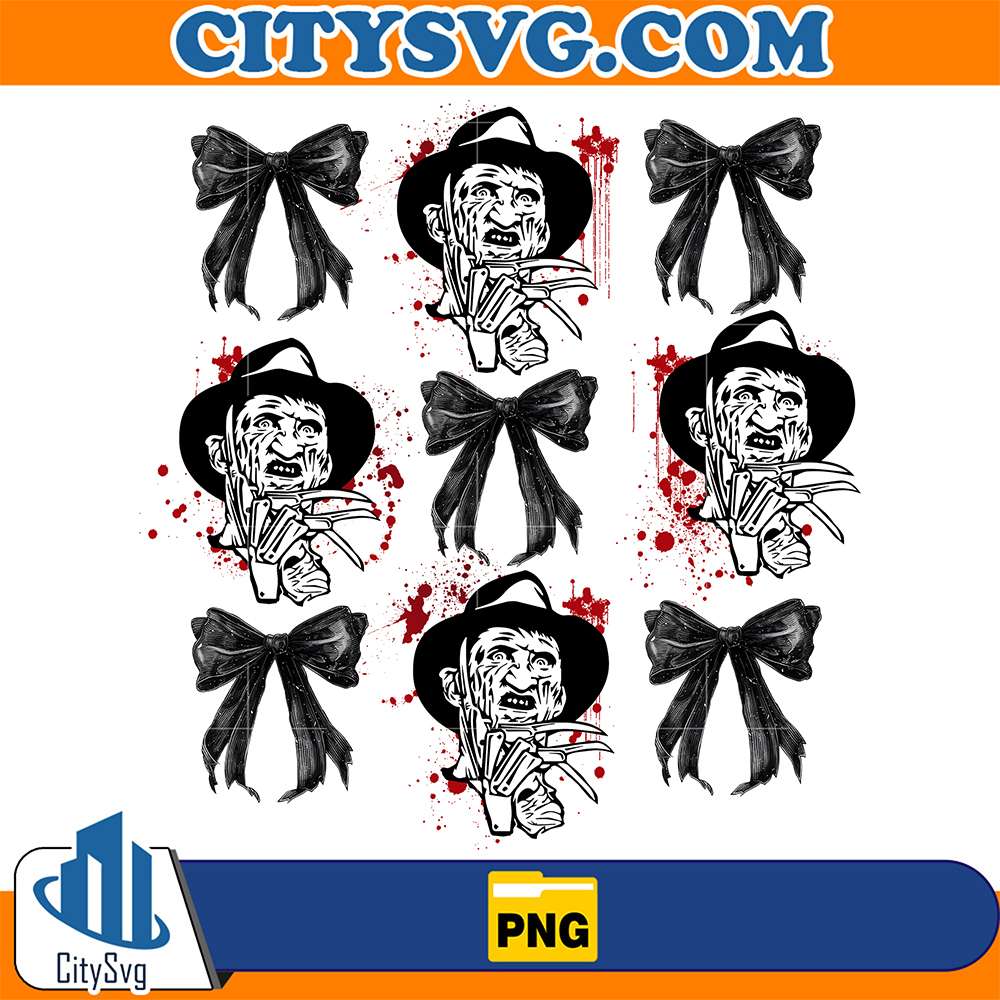 Coquette-Black-Bow-Freddy-Movie-Character-Halloween-Png