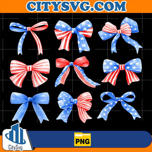 Coquette-Bows-Red-White-Blue-USA-Flag-4th-Of-July-Png