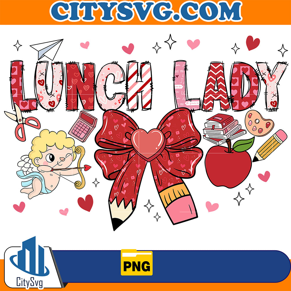 CoquetteBowLunchLadySchoolValentinePng