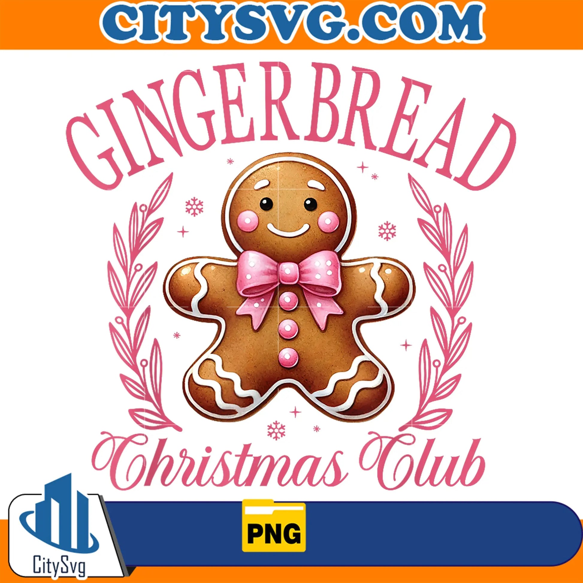 CoquetteBowPinkGingerbreadChristmasGirlWomenXmasPng