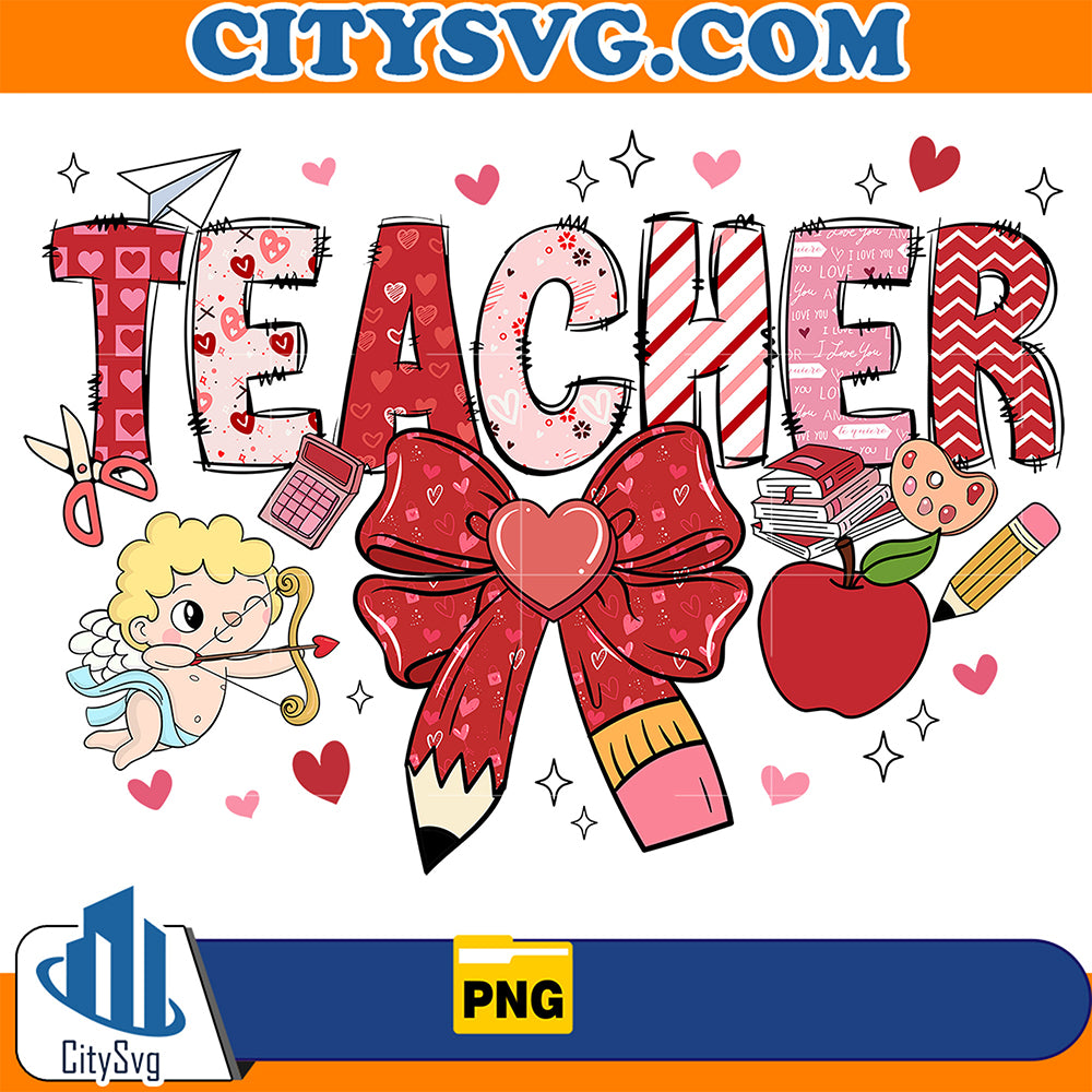 CoquetteBowTeacherSchoolValentinePng