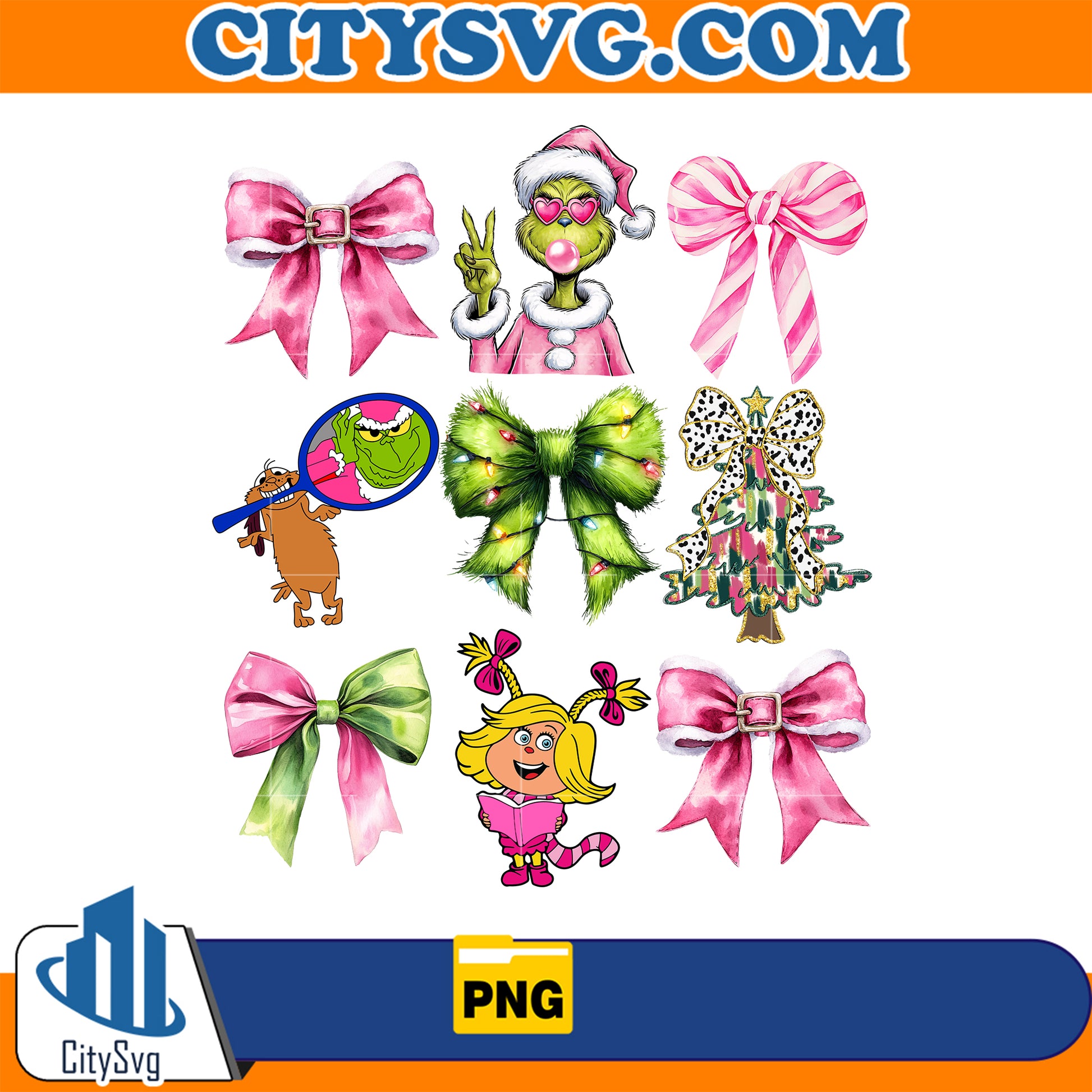 CoquetteGrinchPinkChristmasPng