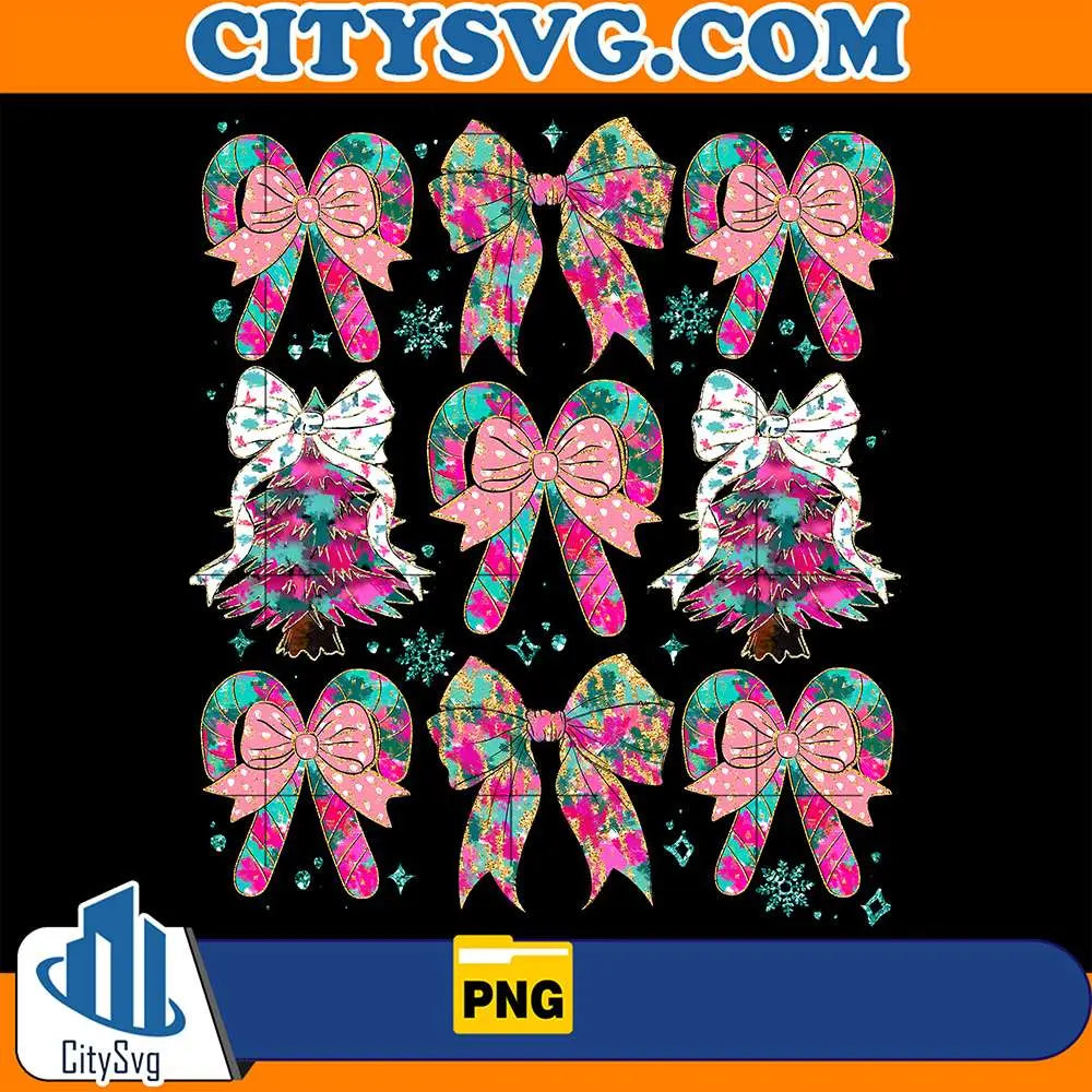 CoquetteTreeColorfulGlitterChristmasPng