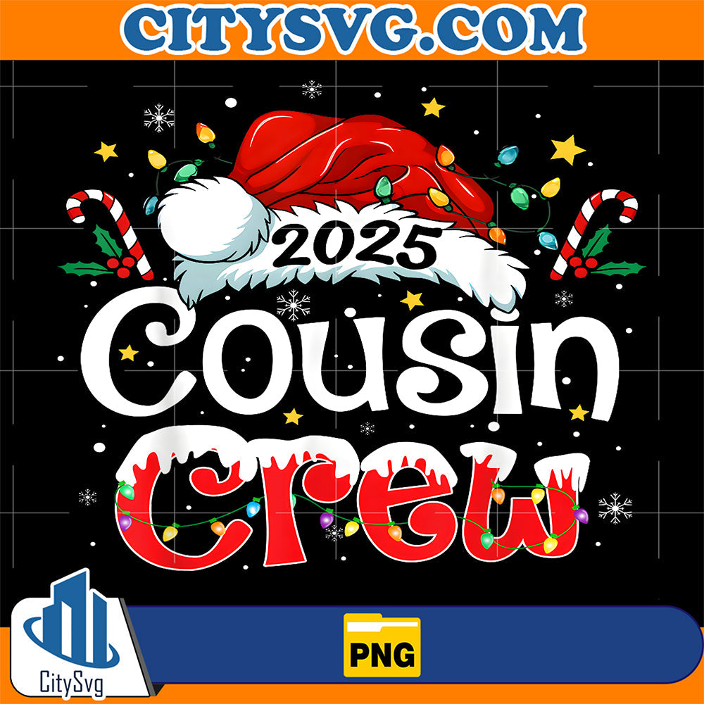 Cousin Crew Christmas Xmas Lights Family Matching Png CitySvg