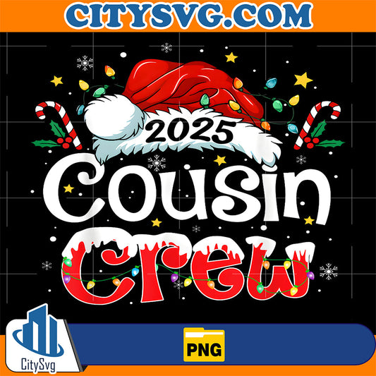 Cousin Crew Christmas Xmas Lights Family Matching Png CitySvg