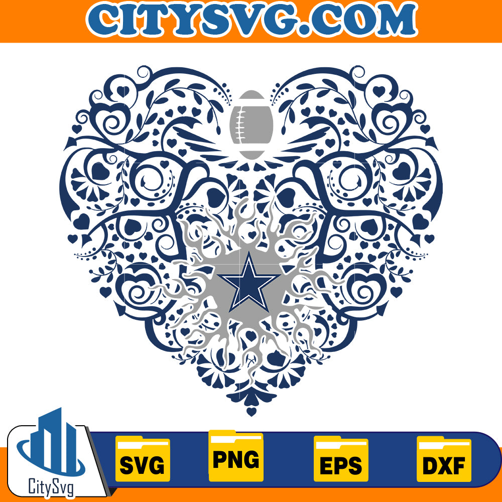 Heart Dallas cowboys Svg