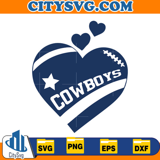 Heart Dallas cowboys Svg