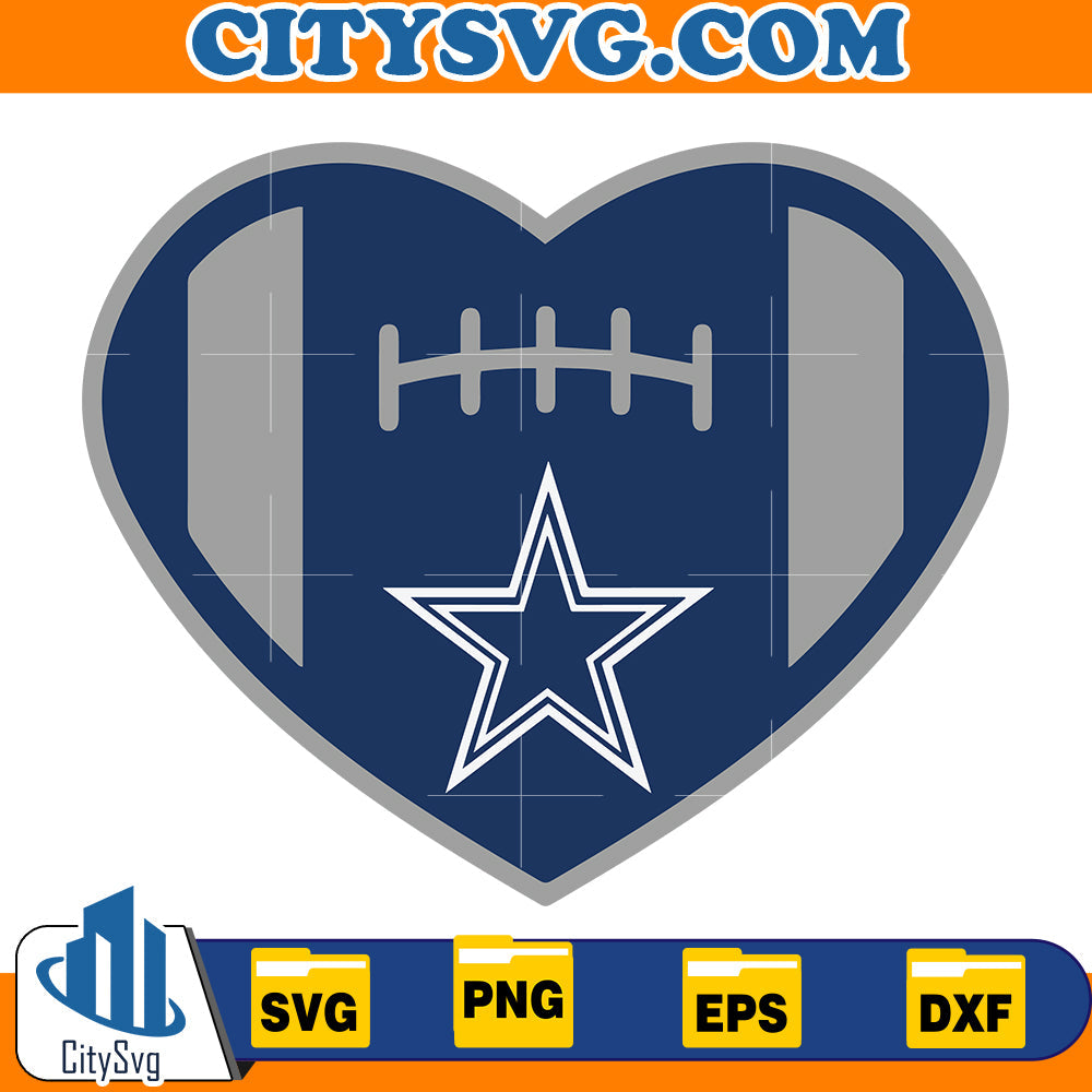 Heart Dallas cowboys Svg