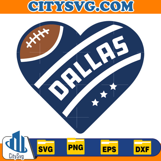 Heart Dallas cowboys Svg