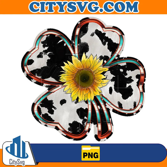 CowhideLuckySunflowerStPatricksDaySublimationPng
