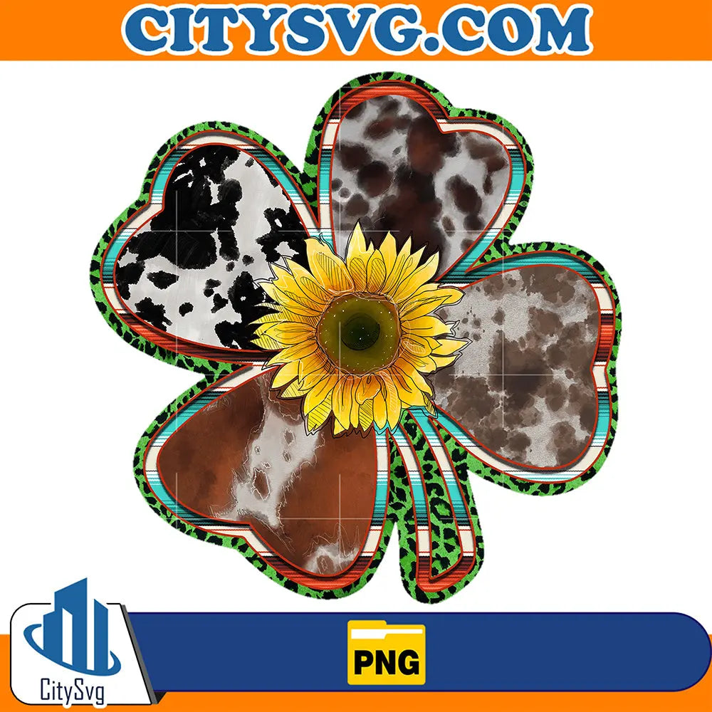 CowhideLuckySunflowerStPatricksDaySublimationPng_1