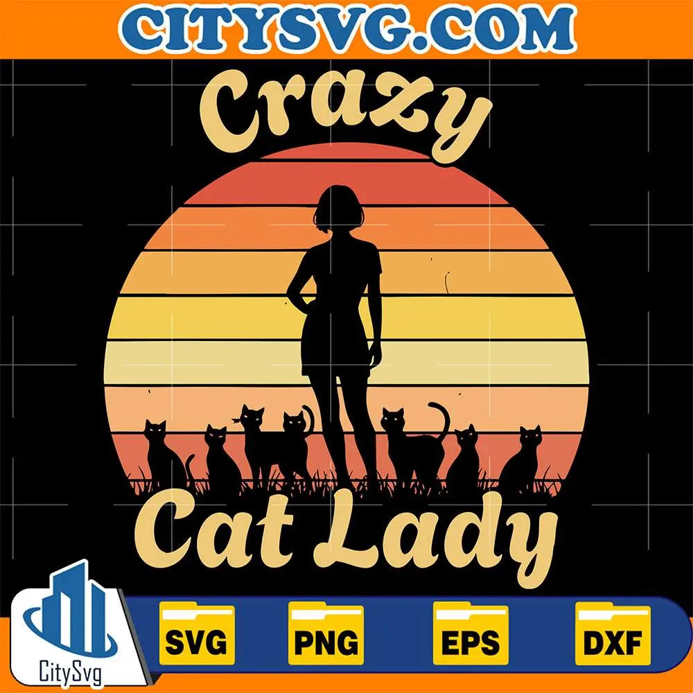 Crazy-Cat-Lady-Sunset-Svg