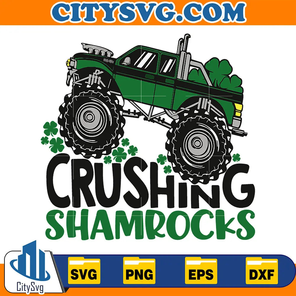 CrushingShamrocksMonsterTruckStPatricksDaySvg