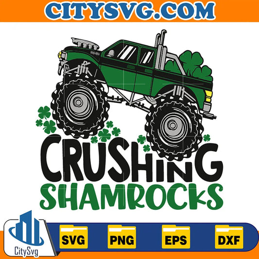 CrushingShamrocksMonsterTruckStPatricksDaySvg