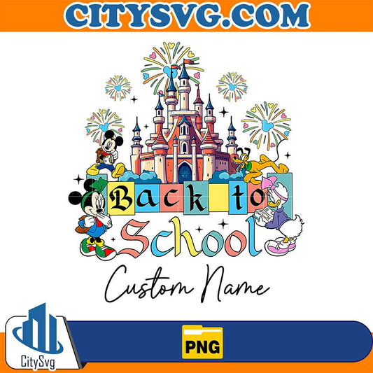 Custom-Name-Back-To-School-Disney-Castle-Png