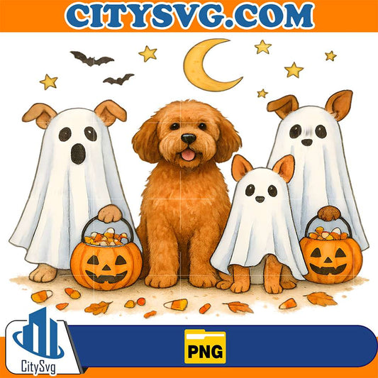 Cute-Dog-Ghosts-Halloween-Trick-Or-Treat-Png