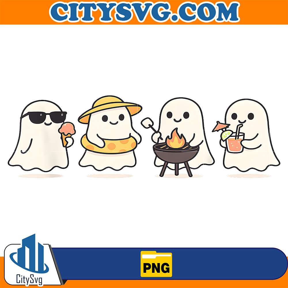 Cute-Ghost-Beach-Vacation-Summer-Halloween-BBQ-Ice-Cream-Png