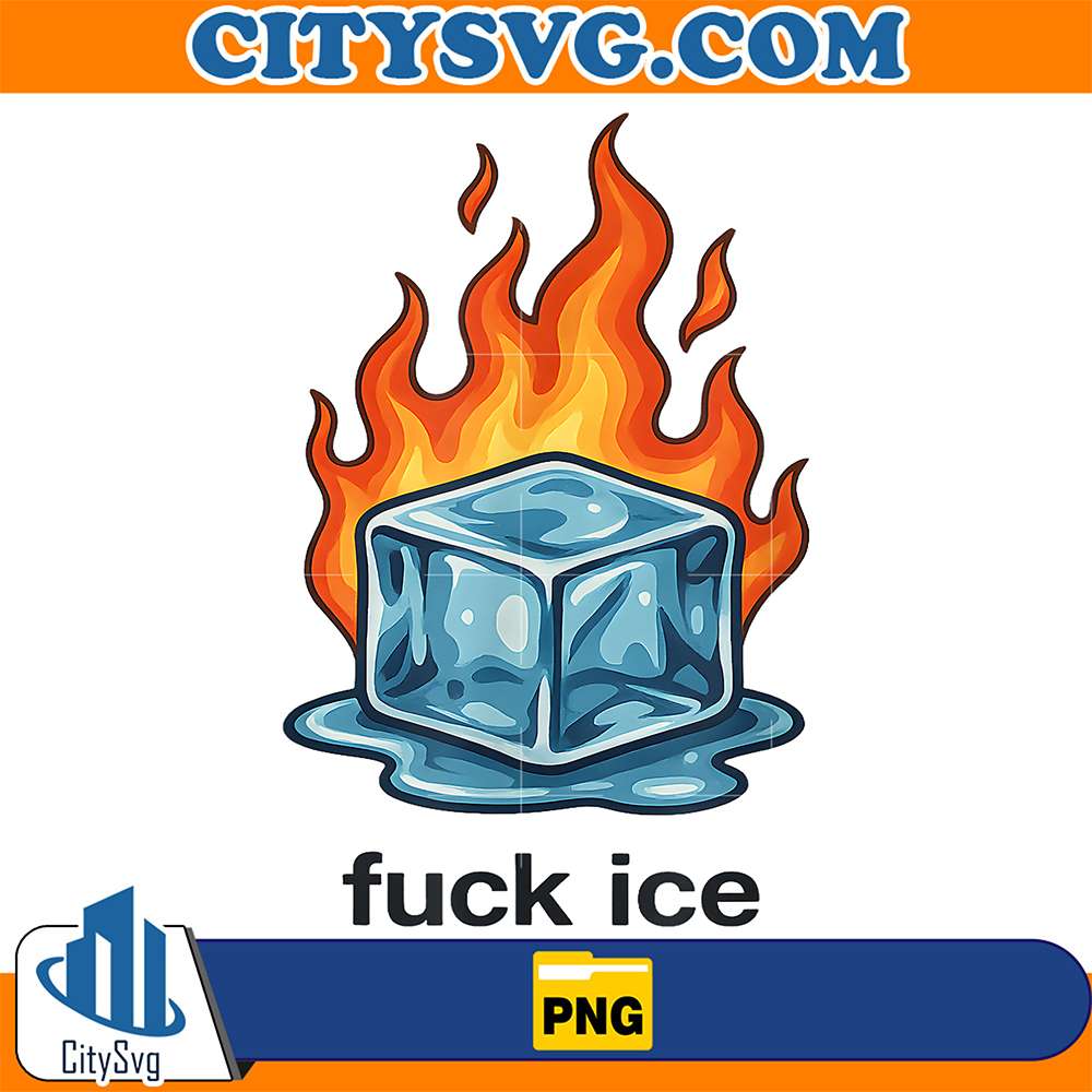Cute-Ice-Cube-On-Fire-Fck-Ice-Protest-Deportation-Png