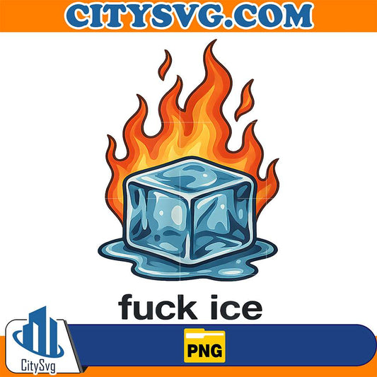 Cute-Ice-Cube-On-Fire-Fck-Ice-Protest-Deportation-Png