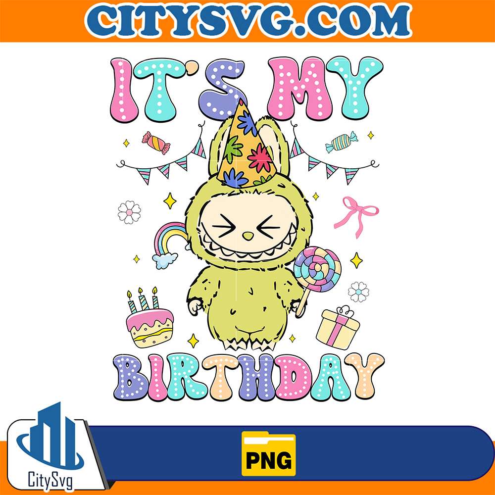 Cute-It-s-My-Birthday-Yellow-Labubu-Png