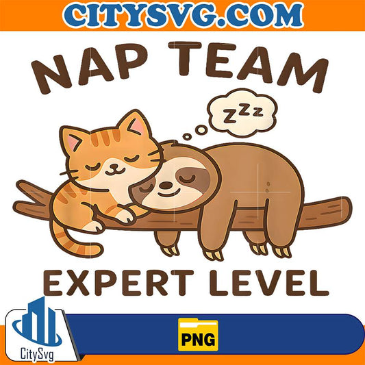 Cute-Kawaii-Cat-And-Sloth-Sleeping-Nap-Team-Expert-Level-Png