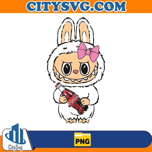 Cute-Labubu-Bunny-Girl-Holding-CocaCola-Png