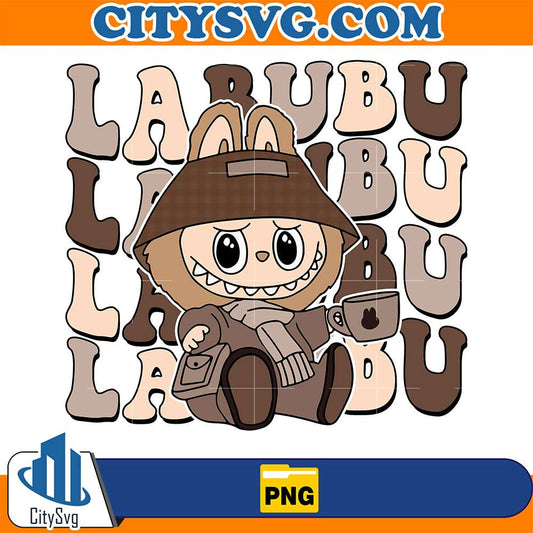 Cute-Labubu-Drinking-Coffee-Png