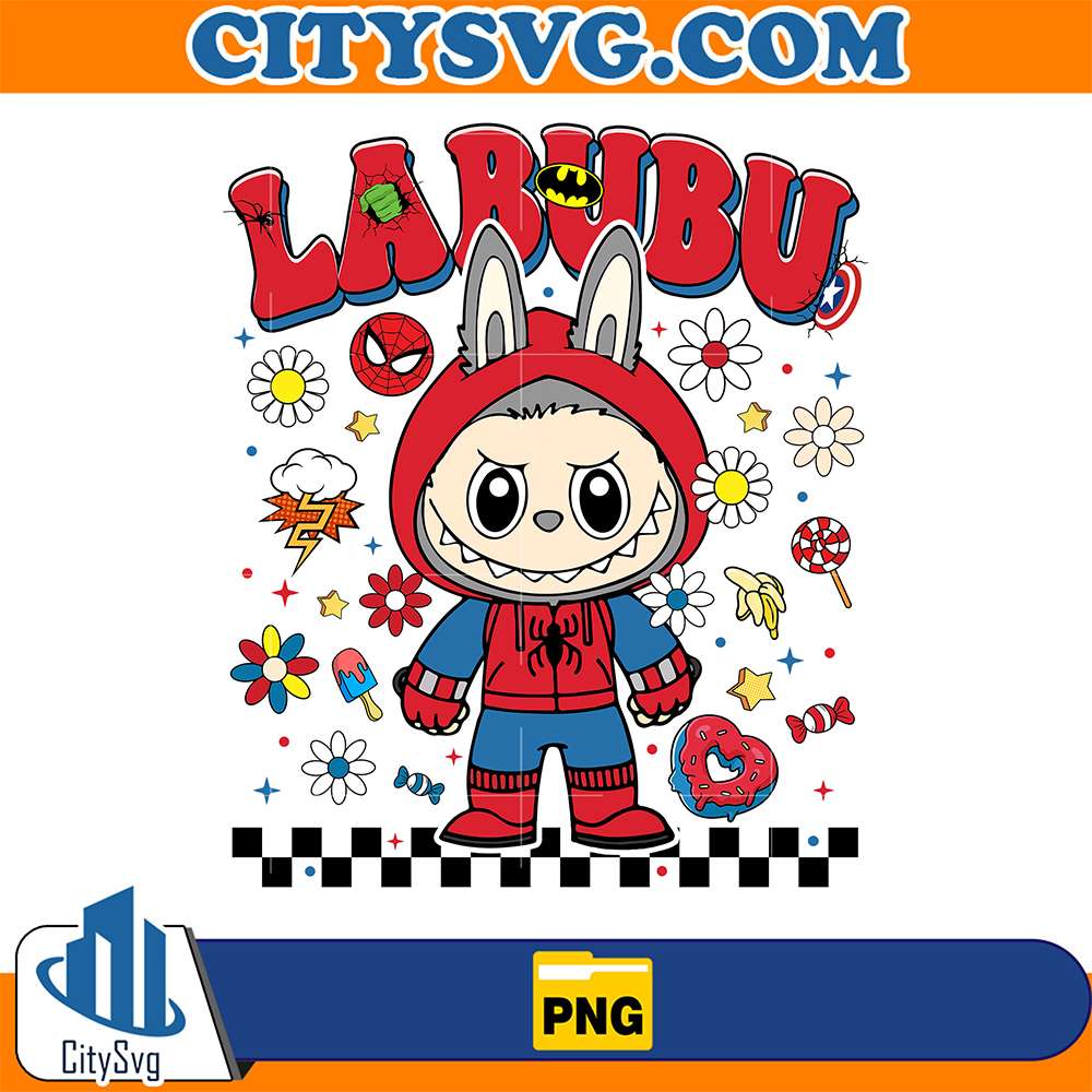 Cute-Labubu-Superhero-Spiderman-Png