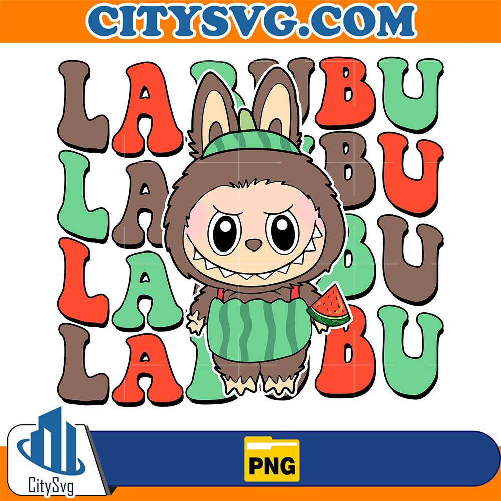 Cute-Labubu-Watermelon-Kawaii-Summer-Style-Labubu-Png