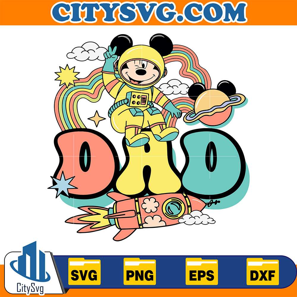 Cute-Mickey-Mouse-Dad-Astronaut-Svg
