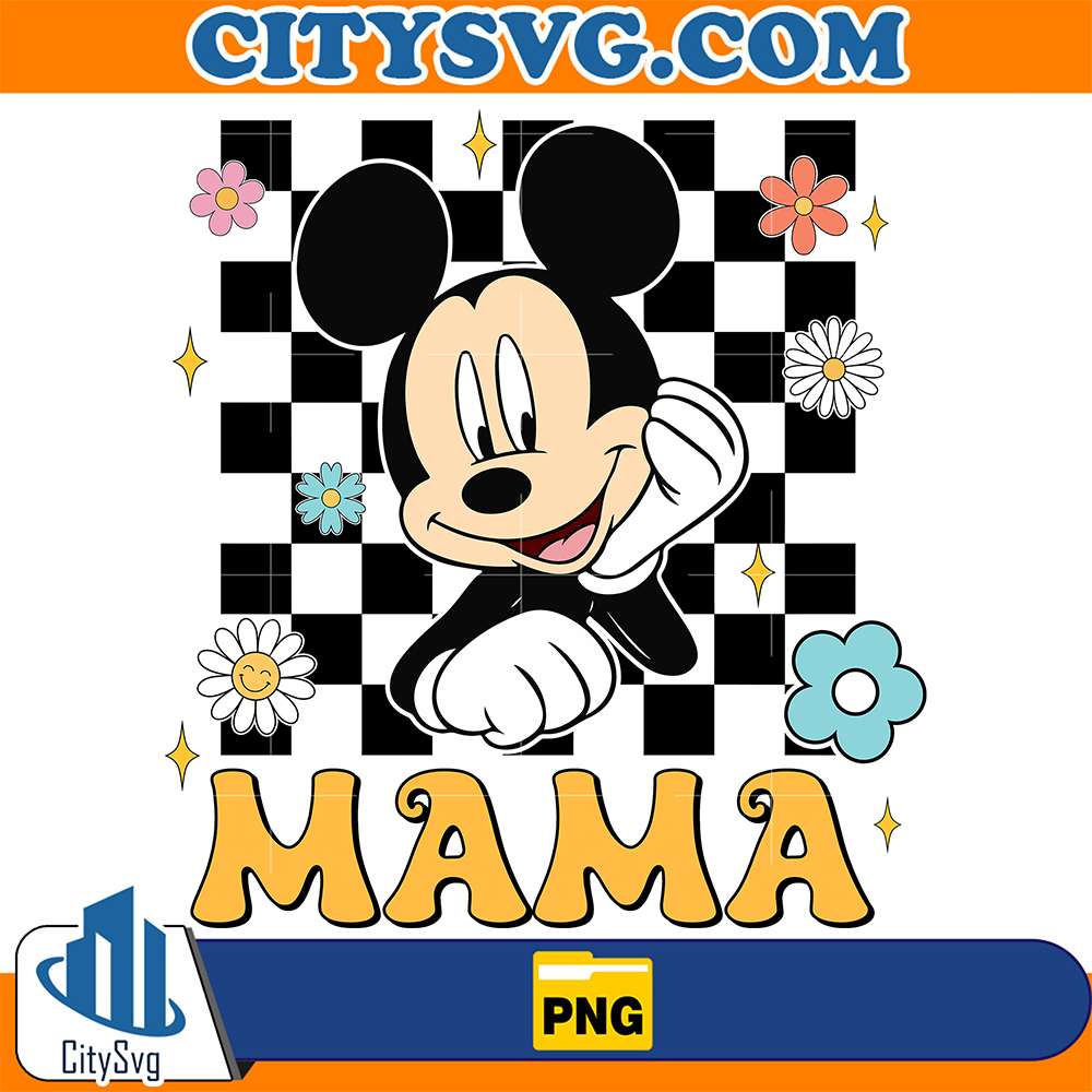 Cute-Mickey-Mouse-Mama-Floral-Png